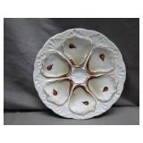 Porcelain Oyster Plate with Gold Detail