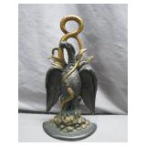 Cast Iron Doorstop: Snake & Eagle Design