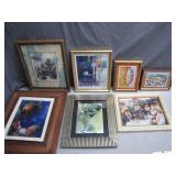 Diverse Collection of 7 Framed Art Pieces