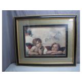 Renaissance Cherub Artwork in Gilded Frame
