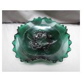 Northwood Green Glass Sunflower Dish