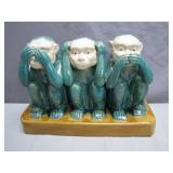 Three Wise Monkeys Ceramic Figurine