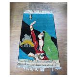Soviet Union Art Rug With Tassels, 33 in. x 58 in.