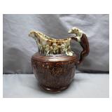 Beautiful Glazed Hunting Scene Pitcher