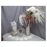 Decorative Vases, Floral Arrangement, and...