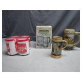Coors Collectible Steins and Beer Can Set