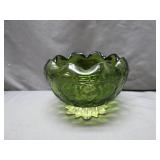 Vintage Indian Glass Quilted Diamoral Candy Dish