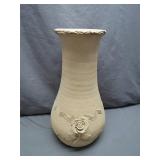 Large Flower Pottery Vase with Textural Charm