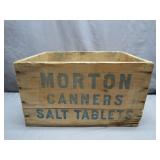 Vintage Morton Canners Salt Wood Crate