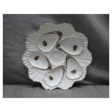 Decorative Oyster Plate with Gold Accents