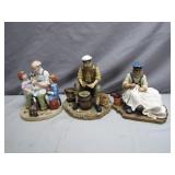 Three Collectible Maritime Figurines Set