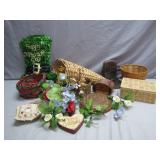 Decorative Baskets and Floral Accents