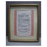 Framed Domestic Sheep Manure Sack Display