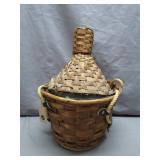 Vintage Italian Wine Jug in Woven Basket