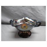 Antique Dugan Carnival Glass Amethyst Bon Bon Bowl