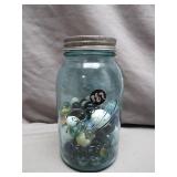 Ball Mason Jar With Mixed Marbles