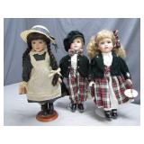 Three Collector's Porcelain Dolls