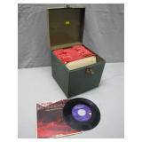 Vintage 45 RPM Record Collection in Storage Case