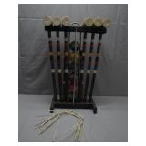 Complete Croquet Set in Wooden Stand