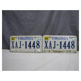 2021 Virginia License Plates Pair