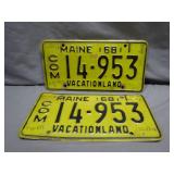 1968 Maine 'Vacationland' License Plates