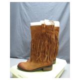 Lucky Brand Suede Fringe Boots (Size 9.5M)