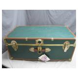 Seward Trunk with Brass Hardware and Wood Trim