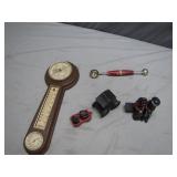 Eclectic Lot with Barometer and Figurines