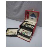 Red Jewelry Box With Accessories
