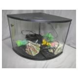 Corner Aquarium with Accessories and Filtration