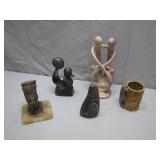 Five Stone and Ceramic Figurines