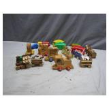 Wooden and Plastic Toy Train Collection