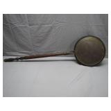 Brass Bed Warmer With Carved Wooden Handle