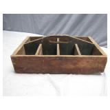 Wooden Divided Tote with Handle