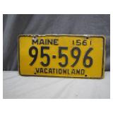 1961 Maine 'Vacationland' License Plate