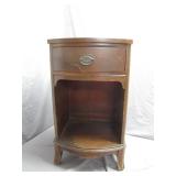 Mahogany One-Drawer Nightstand with Badge