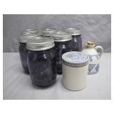 Purple Ball Jars and Ceramic Pieces