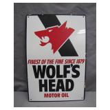 Wolf's Head Motor Oil Repro Sign