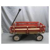 Red Wooden Wagon With Classic Charm