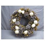 Decorative Pinecone and Fruit Wreath