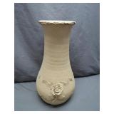 Large Flower Pottery Vase with Textural Charm