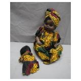 Two Dolls in Vibrant African Attire