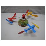 Tin Toy Carousel With Airplanes