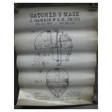 1907 Patent Poster for Catcher's Mask