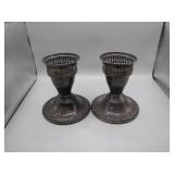 Pair of Weighted Sterling Silver Candle Holders