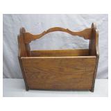 Wooden Magazine Rack with Decorative Handle