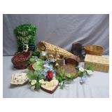 Decorative Baskets and Floral Accents
