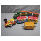Lithographed Wind-Up Tin Circus Train Set