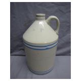 Stoneware Jug With Blue Bands