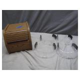 Wooden Dispenser With Four Clear Shields